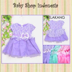 PD406 Dress Anak Simple Brocade Bow 65 Ungu copy  large
